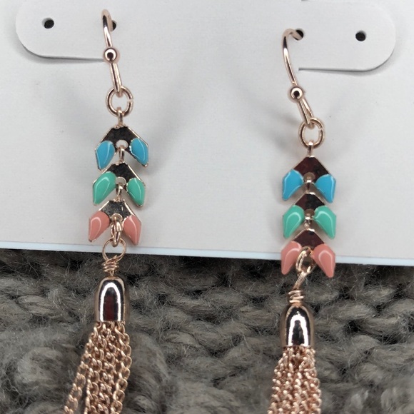 1 LEFT! Tassel Drop Boho Earrings Colorful LC - Picture 5 of 6
